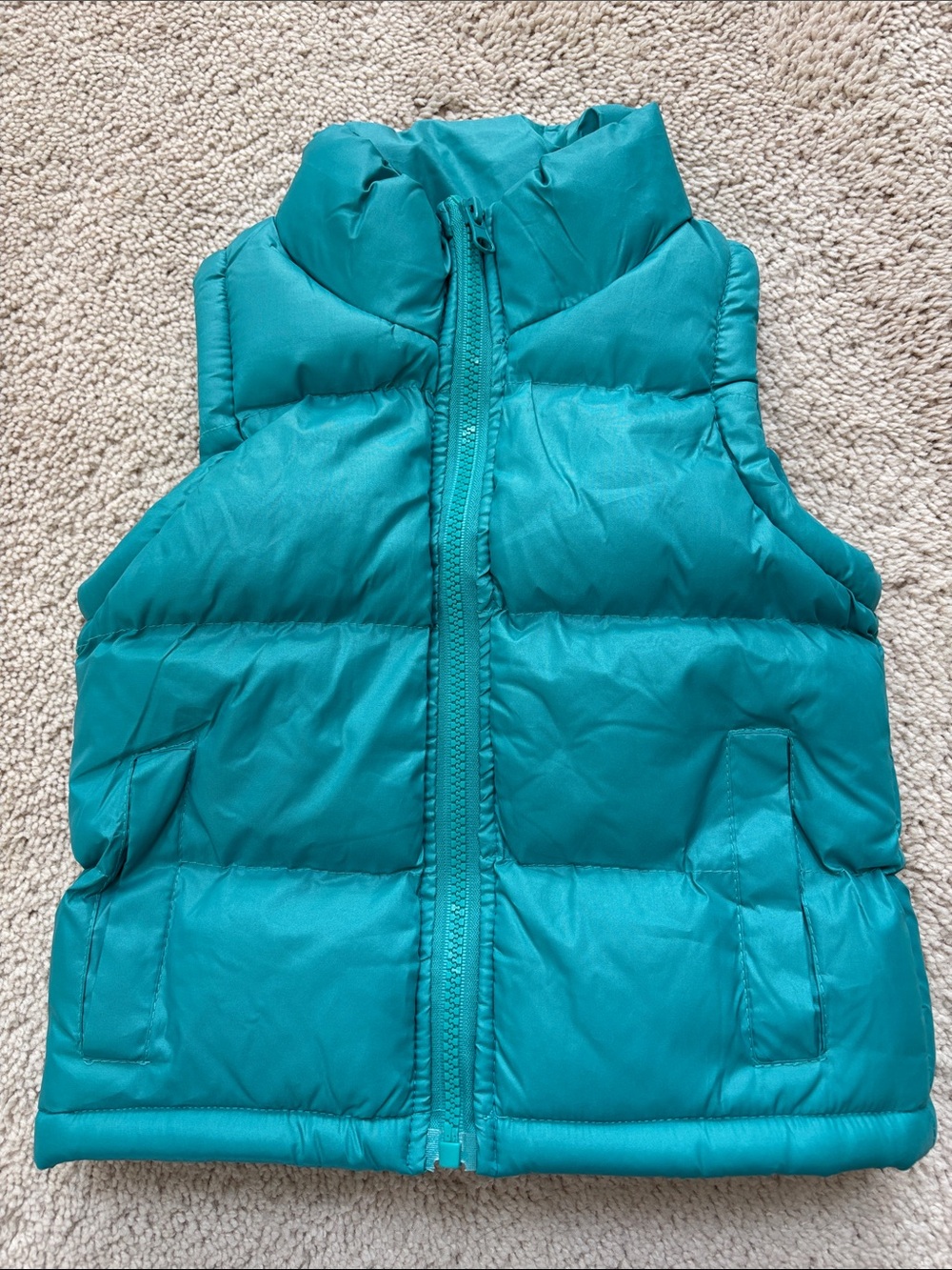Kids Teal Blue Puffer Vest - Lightweight Sleeveless Jacket